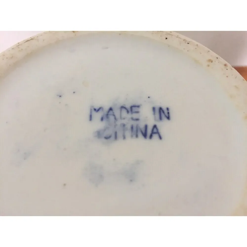 Vintage Chrysanthemum Blue Pink Chinese Handpainted Porcelain Urn Jar Vase 12